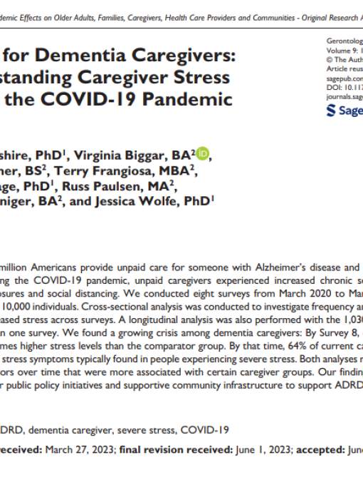 Caring for dementia caregivers cover